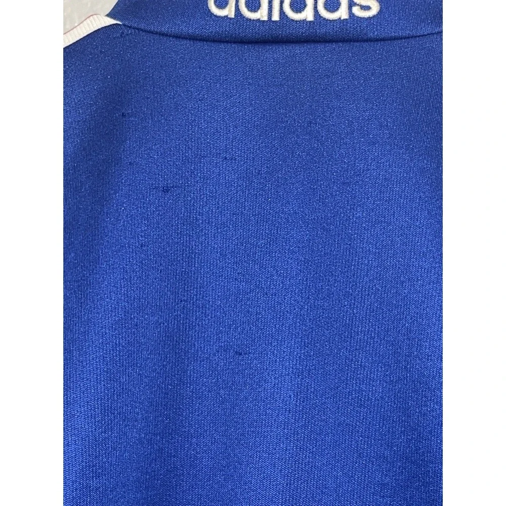 Adidas Track Jacket Men's Large White And Blue Y2K Hip Hop Preppy 90's 80's